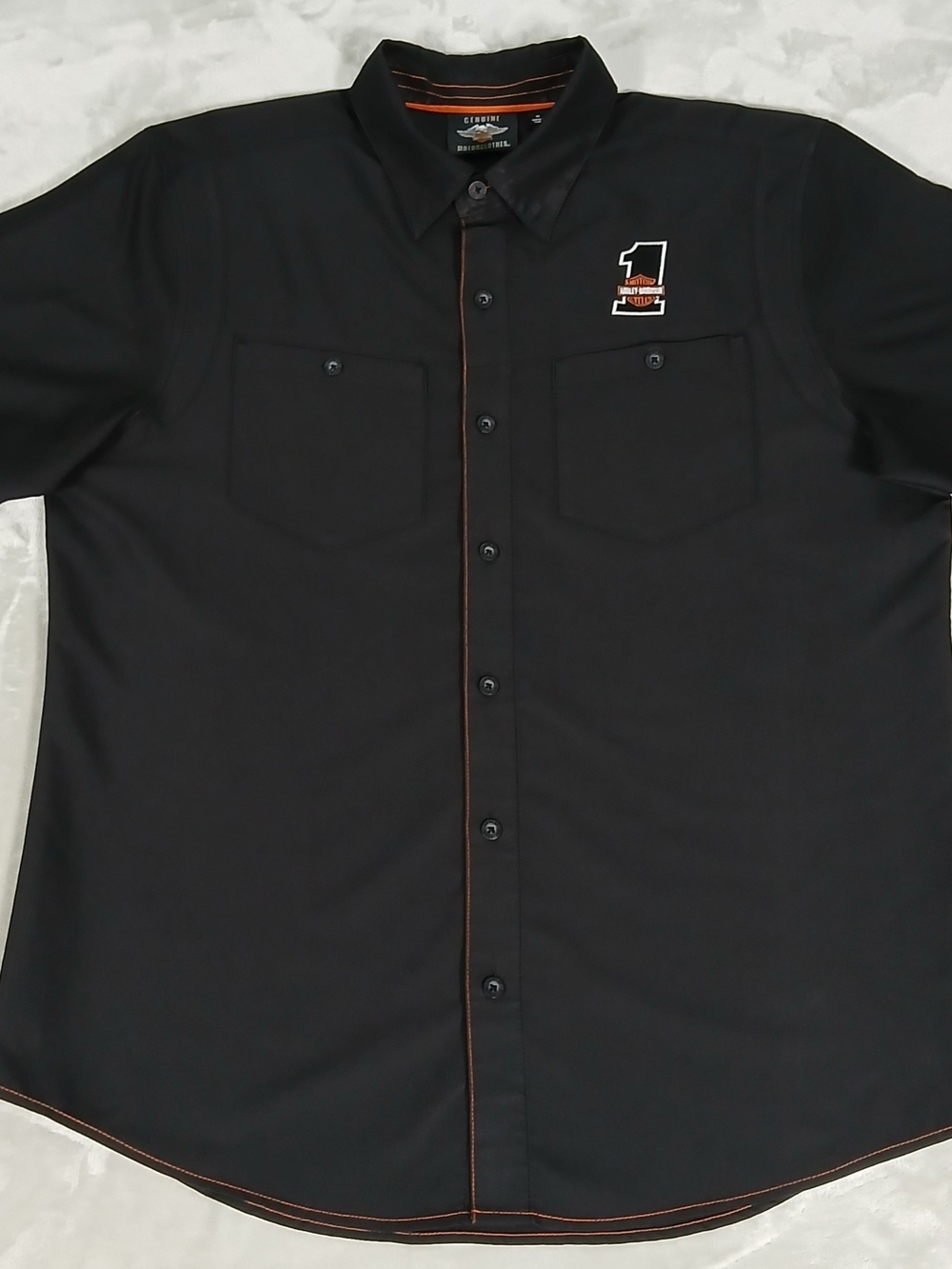 Harley-Davidson Button Down Shirt XL Men's Short Sleeve Performance Embroidered